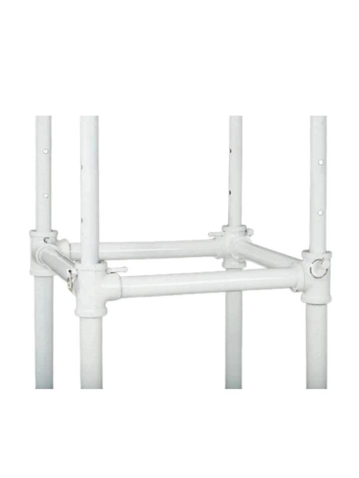IND‑K4/BLK 4‑Way Industrial Pipe Rack – Black | New Tech Display